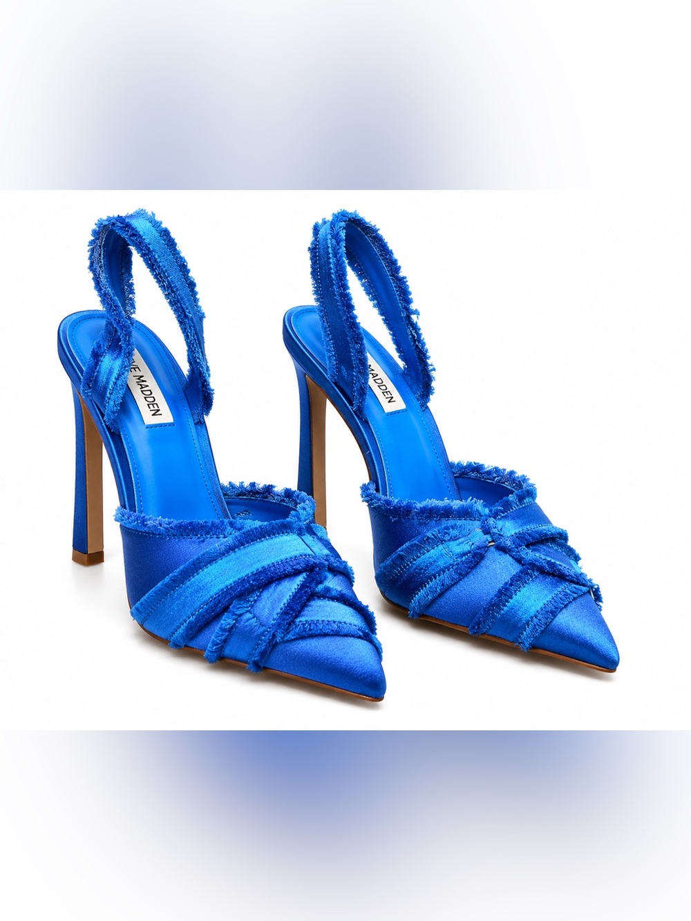 Steve Madden Cobalt Blue Fringed Slingback Heels